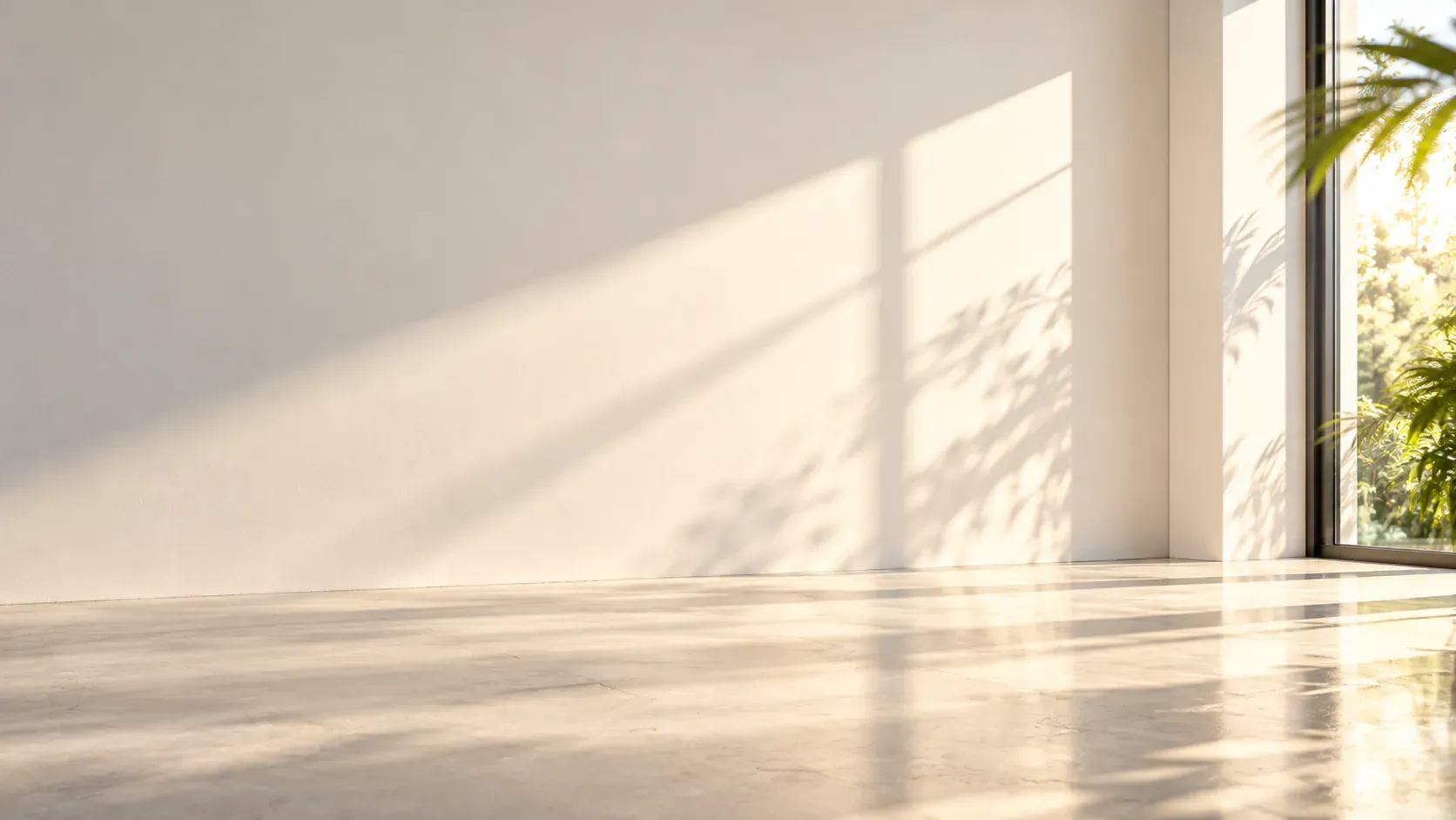 A calm, sunlit minimalist room